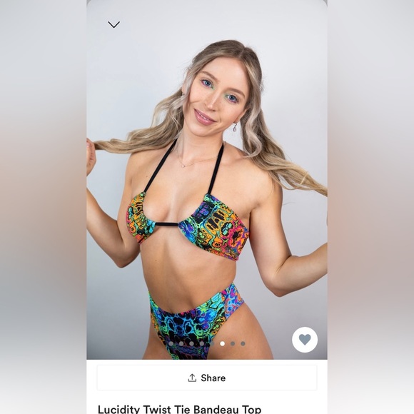 SOLD on Depop - Freedom Ravewear Lucidity Twist Tie Bandeau Top - Picture 3 of 5